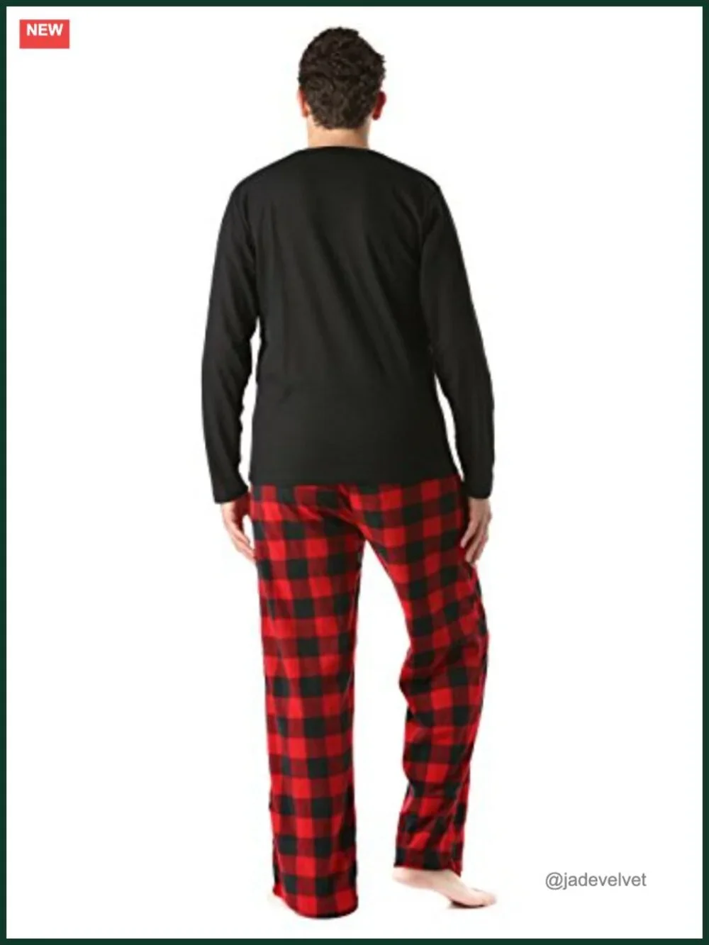 Polar Fleece Pajama Set with Thermal Top and Button Fly